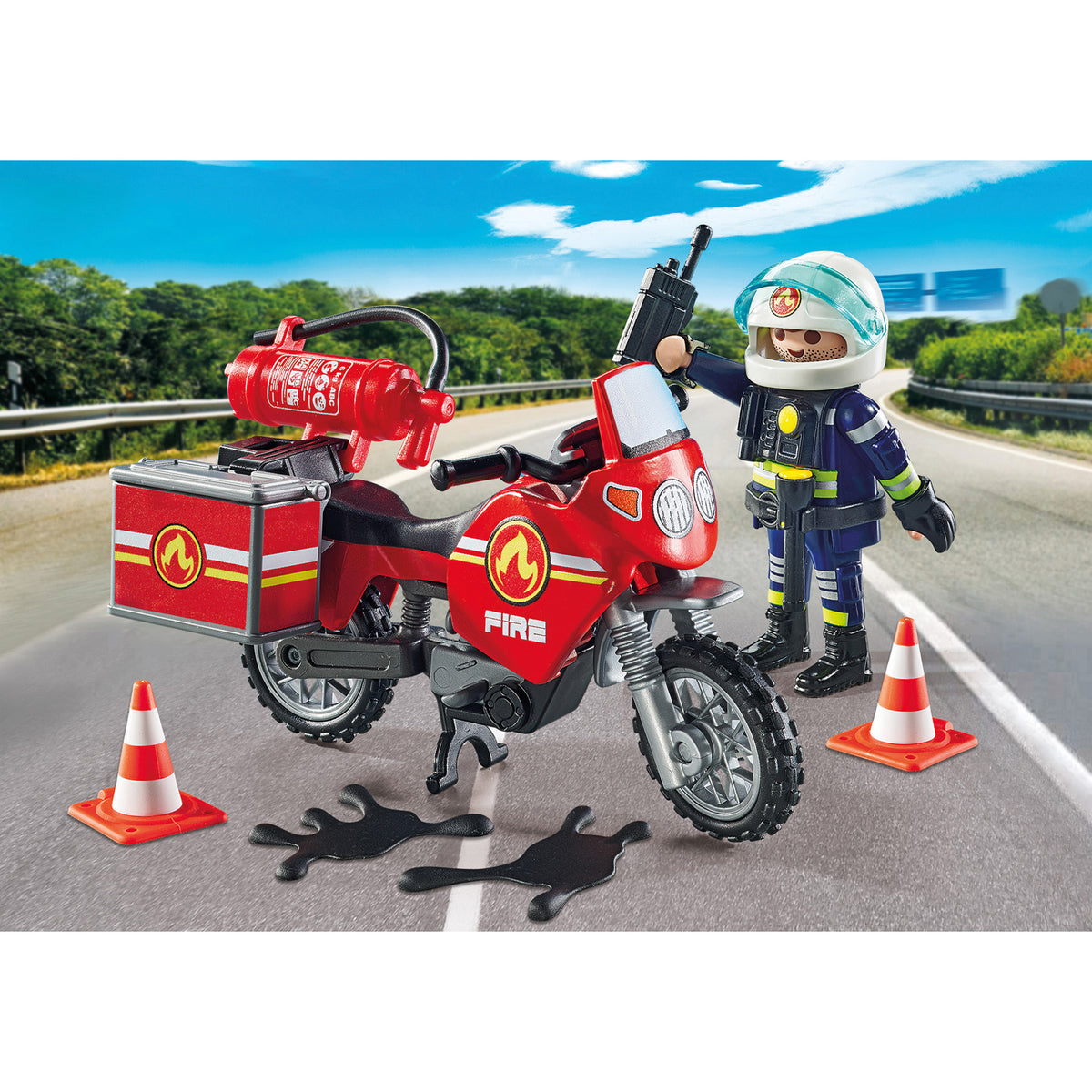 Playmobil Fire Engine at the Scene of Accident