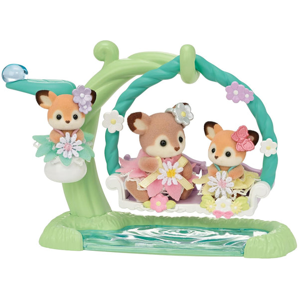 Sylvanian Families Deer Babies - Floral Swing Set