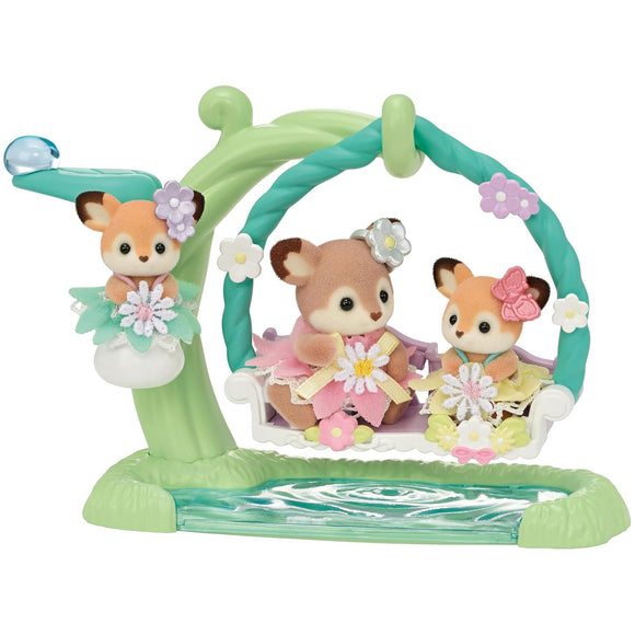 Sylvanian Families Deer Babies - Floral Swing Set