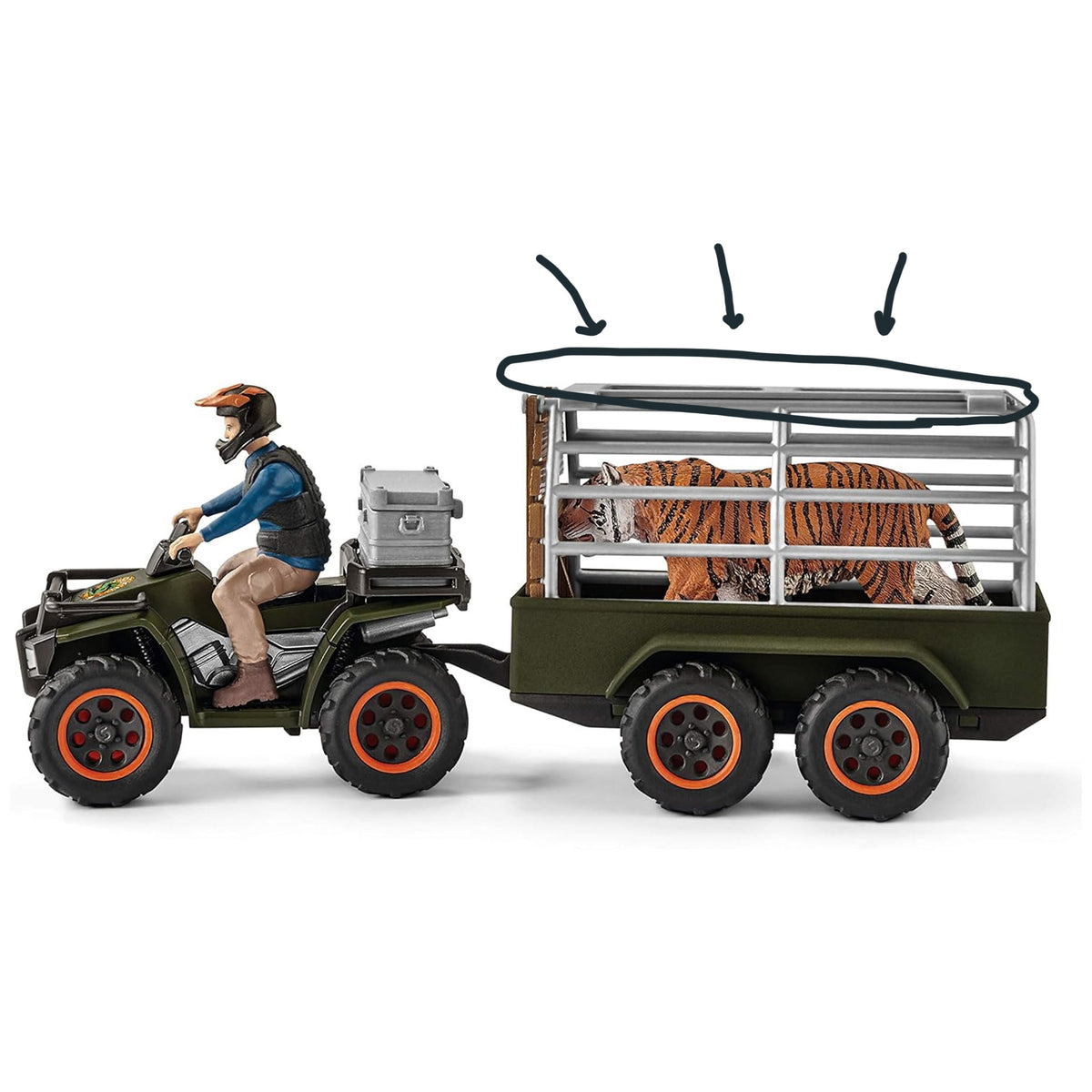 Schleich Quad Bike with Trailer & Ranger - Incomplete Set