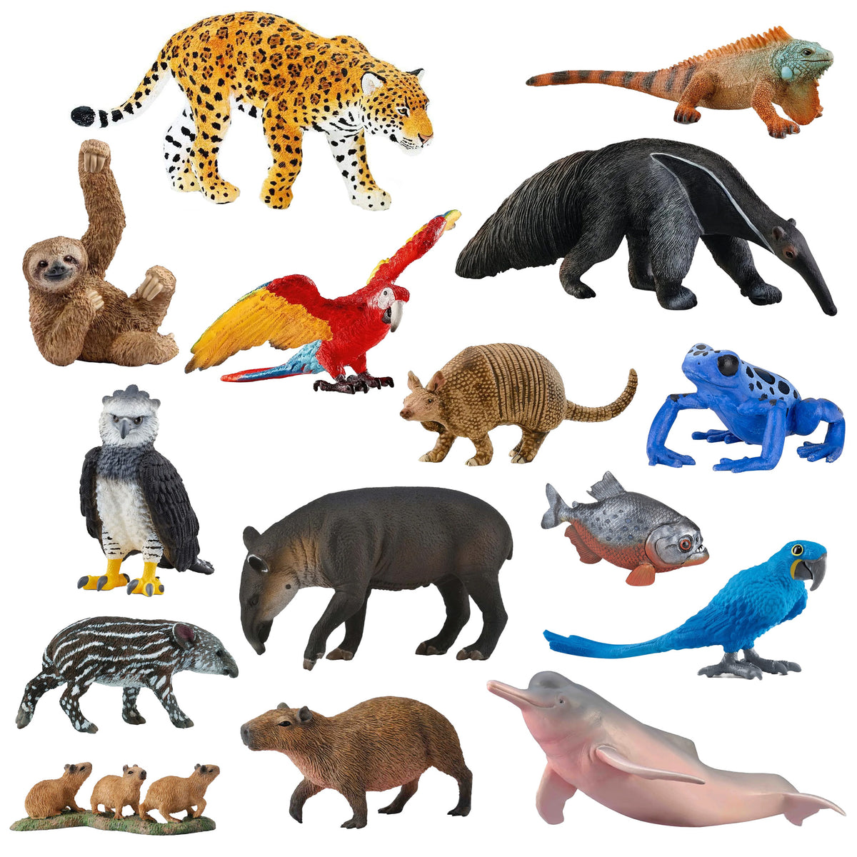 Mixed Amazon Rainforest Wildlife  – 15 piece set