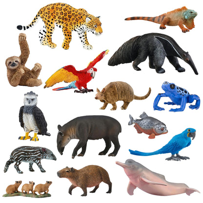 Mixed Amazon Rainforest Wildlife  – 15 piece set