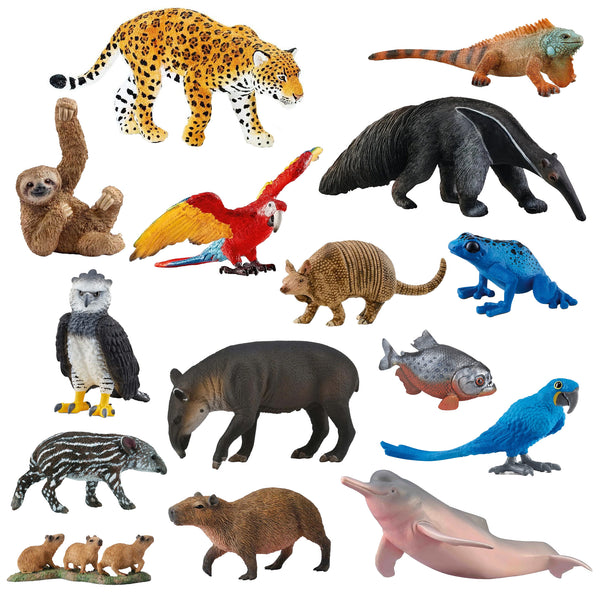 Mixed Amazon Rainforest Wildlife  – 15 piece set