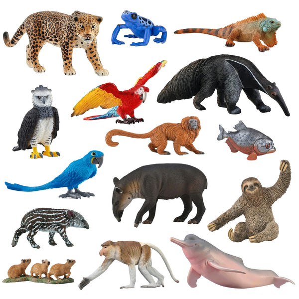 Mixed Amazon Rainforest Wildlife  – 15 piece set