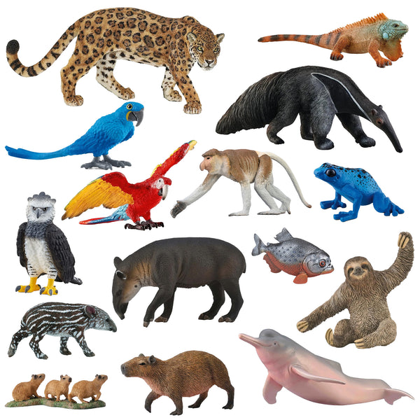 Mixed Amazon Rainforest Wildlife  – 15 piece set