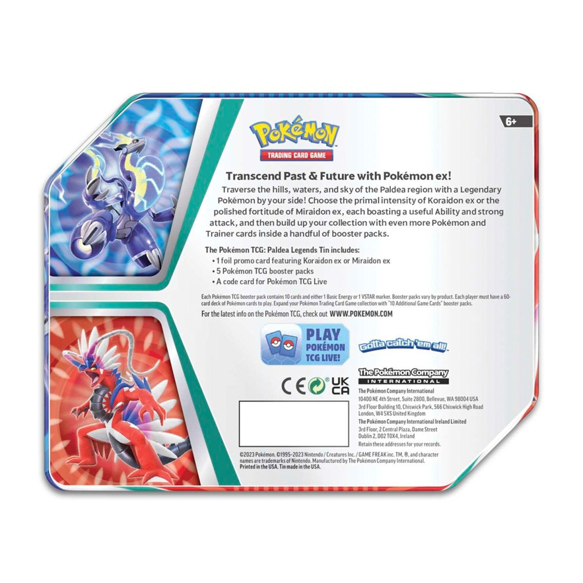 Pokemon TCG Paldea Legends Tin - Miraidon ex