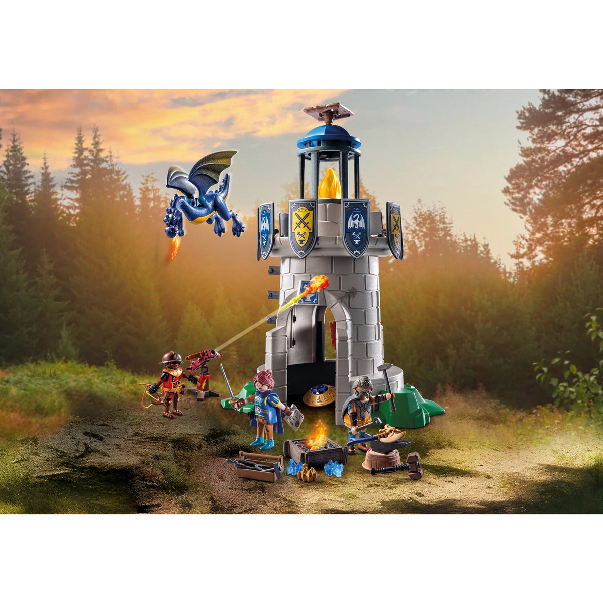 Playmobil Knights Tower with Black Smith & Dragon - Pre Sale