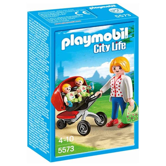 Playmobil Mother with Twin Stroller