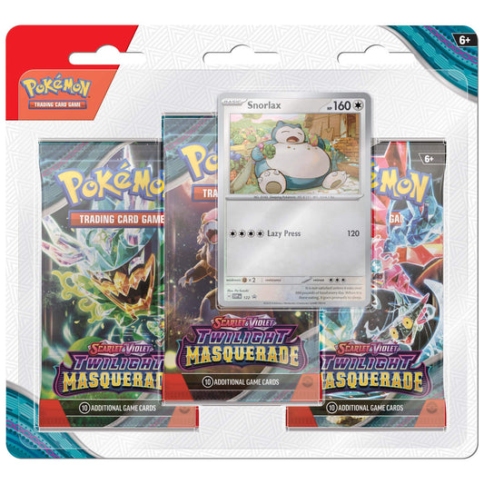 Pokemon TCG Scarlet & Violet 6 Twilight Masquerade - Snorlax - Three Booster Blister