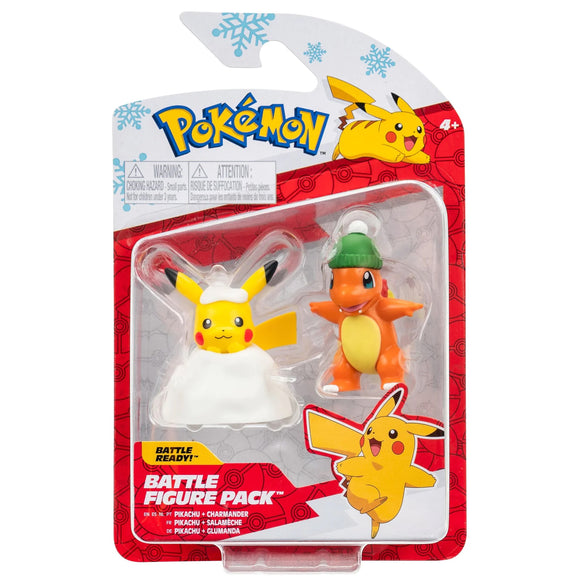 Pokemon Battle Figure - Holiday Charmander & Pikachu