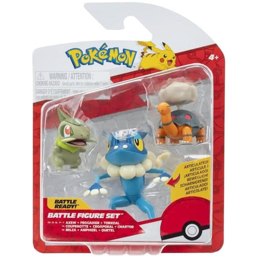 Pokemon Battle Figure Set - Axew, Frogadier & Torkoal