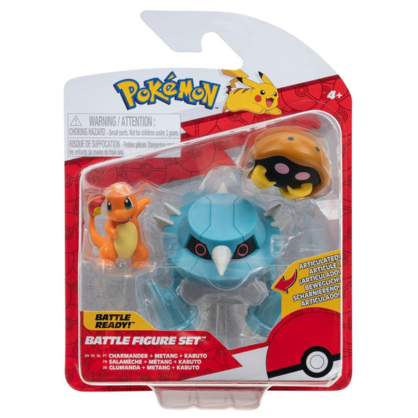 Pokemon Battle Figure Set - Charmander, Metang and Kabuto