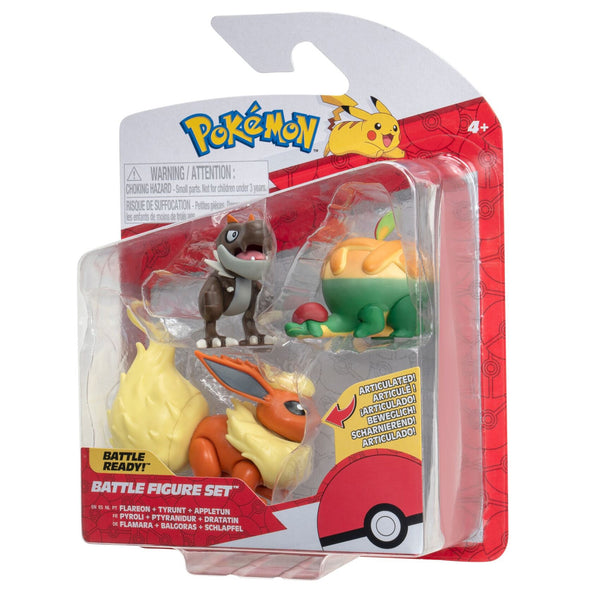 Pokemon Battle Figure Set - Flareon, Tyrunt and Appletun