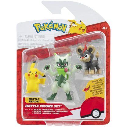 Pokemon Battle Figure Set - Pikachu, Floragato & Litleo