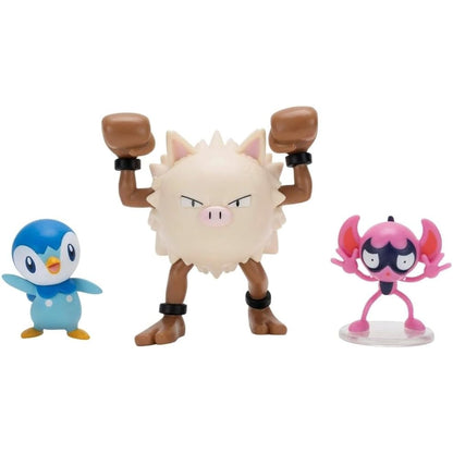 Pokemon Battle Figure Set - Piplup, Primeape & Impidimp
