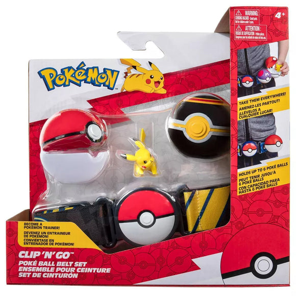 Pokemon Clip'n'Go Pokeball Belt Set Pikachu Battling - Damaged Box