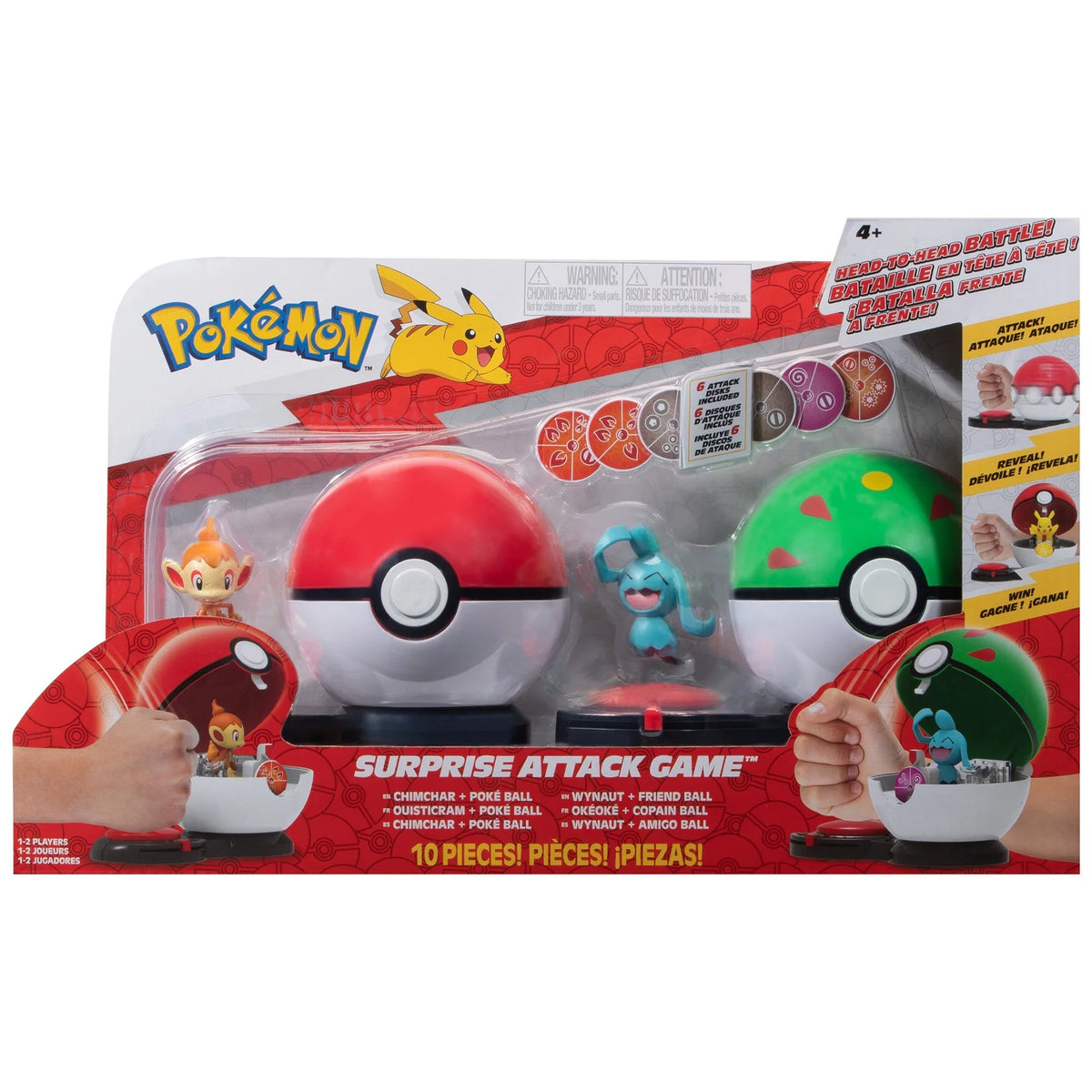 Pokemon Surprise Attack Game - Chimchar vs Wynaut