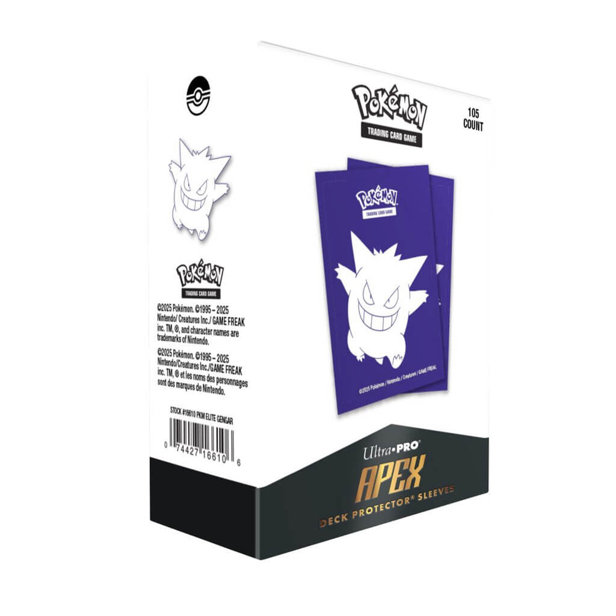 Pokemon TCG Elite Gengar 105ct Apex Deck Protector Sleeves