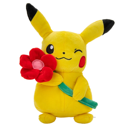 Pokemon Valentines Pikachu with Flower Plush