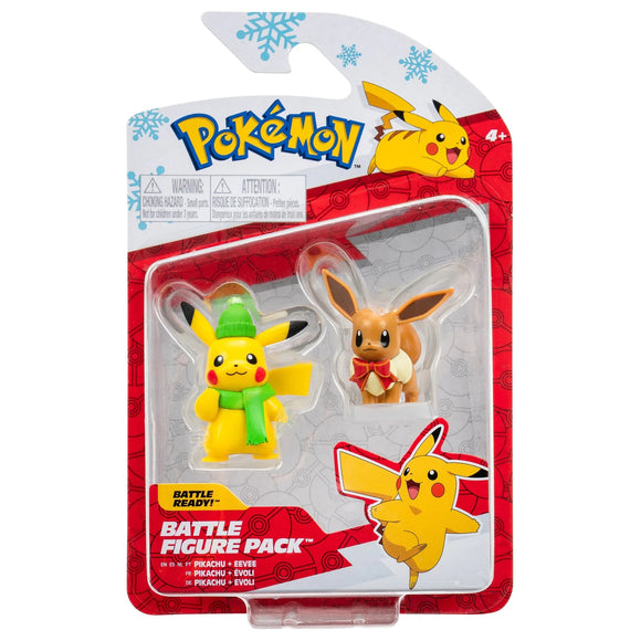 Pokemon Battle Figure - Holiday Eevee & Pikachu