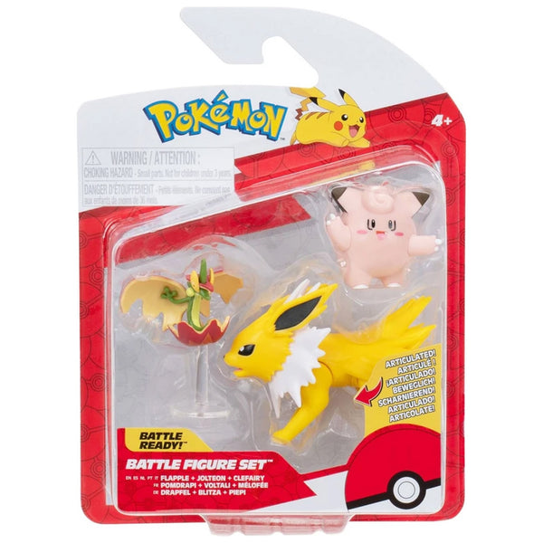 Pokemon Battle Figure Set - Clefairy, Flapple & Jolteon