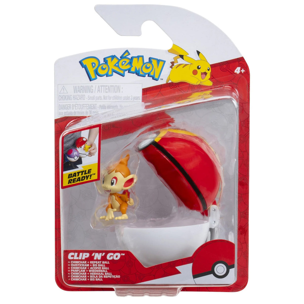 Pokemon Clip And Go Chimchar with Repeat Ball