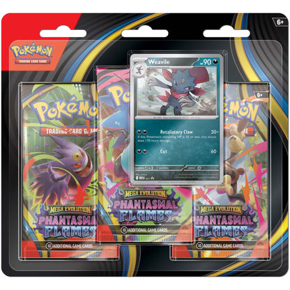 Pokemon TCG Mega Evolution - Phantasmal Flames Three Booster Blister - Weavile