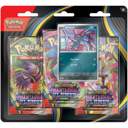 Pokemon TCG Mega Evolution - Phantasmal Flames Three Booster Blister - Sneasel