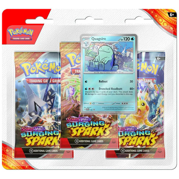 Pokemon TCG Surging Sparks Three Booster Blister - Quagsire