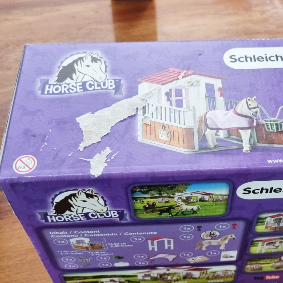 Schleich Horse Stall with Lusitano Mare - Damaged Box