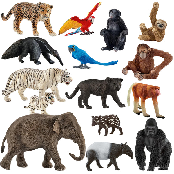 Schleich Jungle Animals – 15 piece set – Animal Kingdoms Toy Store