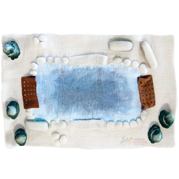 Tara Treasures: Snow Ice Rink Play Mat Playscape - Large