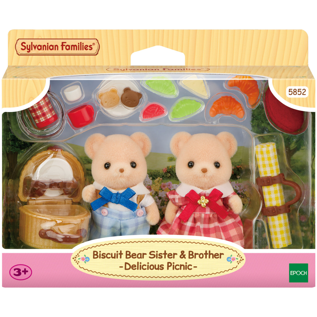 Sylvanian Families Biscuit Bear Sister & Brother - Delicious Picnic