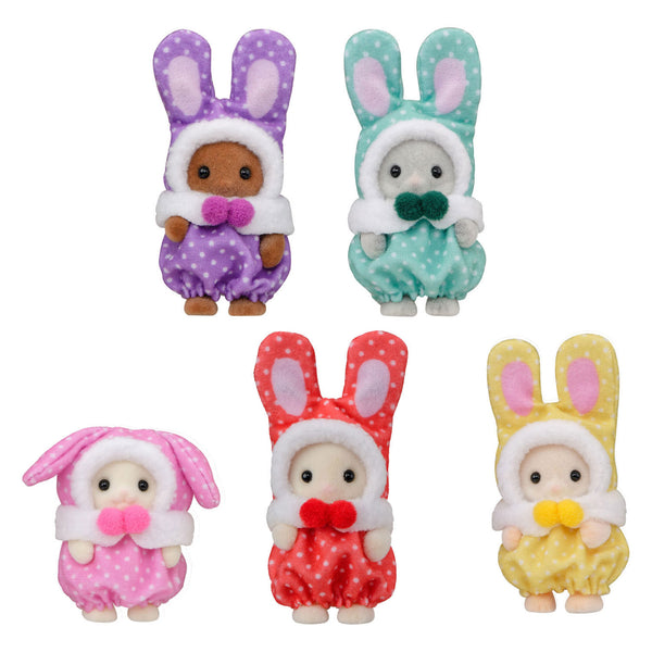 Sylvanian Families Colourful Baby Bunny Costume Series - Complete set of 5