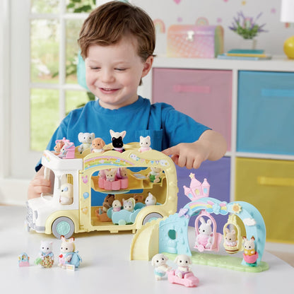 Sylvanian Families Rainbow Fun Nursery Bus Playset
