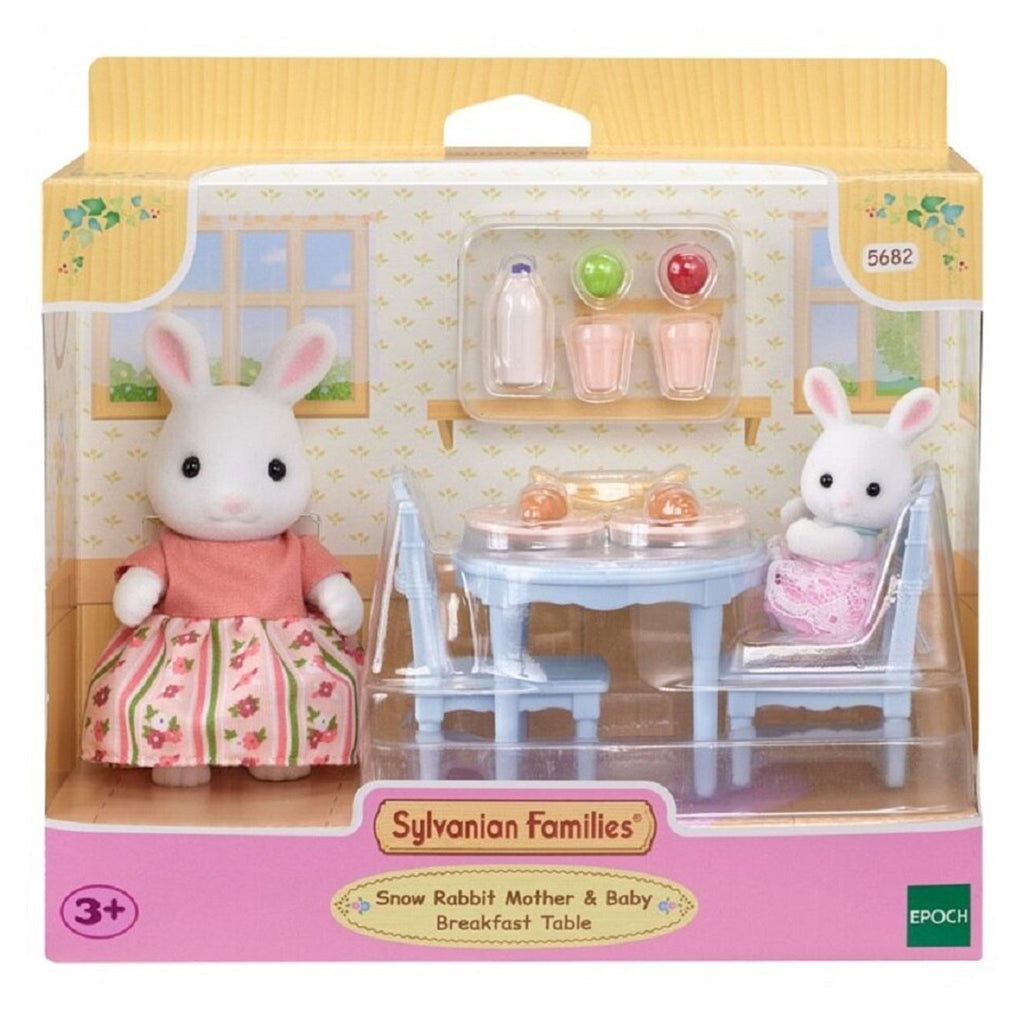 Sylvanian Families Snow Rabbit Mother & Baby Breakfast Table – Animal ...