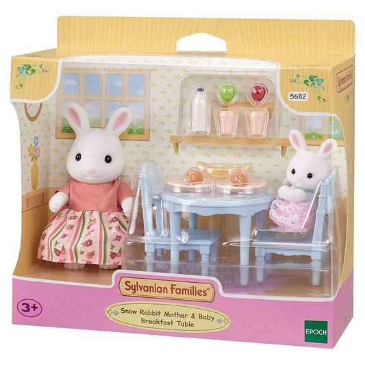 Sylvanian Families Snow Rabbit Mother & Baby Breakfast Table