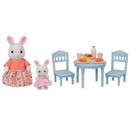 Sylvanian Families Snow Rabbit Mother & Baby Breakfast Table