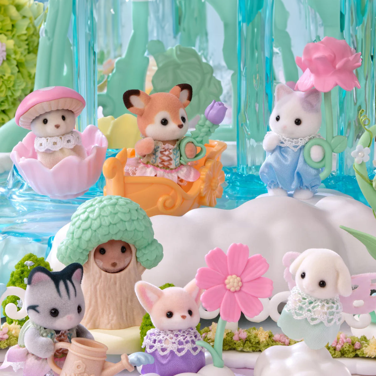 Sylvanian Families Baby Blooming Baby Friends Series  - Complete set of 8