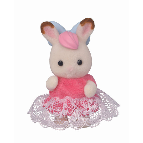 Sylvanian Families Baby Fun Hair - Chocolate Rabbit baby with Ponytail Wig