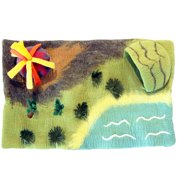 Tara Treasures: Dinosaur Land with Volcano Play Mat Playscape - Large