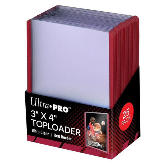 Ultra Pro Deck Sleeves - Top Loader - Red Border - 35pt - 25 pack