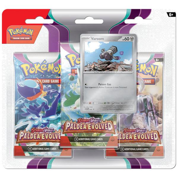 Pokemon TCG Scarlet & Violet 2 Paldea Evolved - Varoom Three Booster Blister