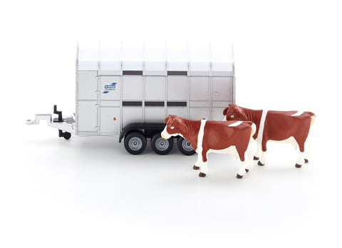 Siku 1:32 IFor-Williams Stock Trailer With 2 Cows