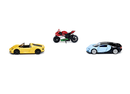 Siku 3pc Sports Car & Motorbike Set-SKU6313-Animal Kingdoms Toy Store