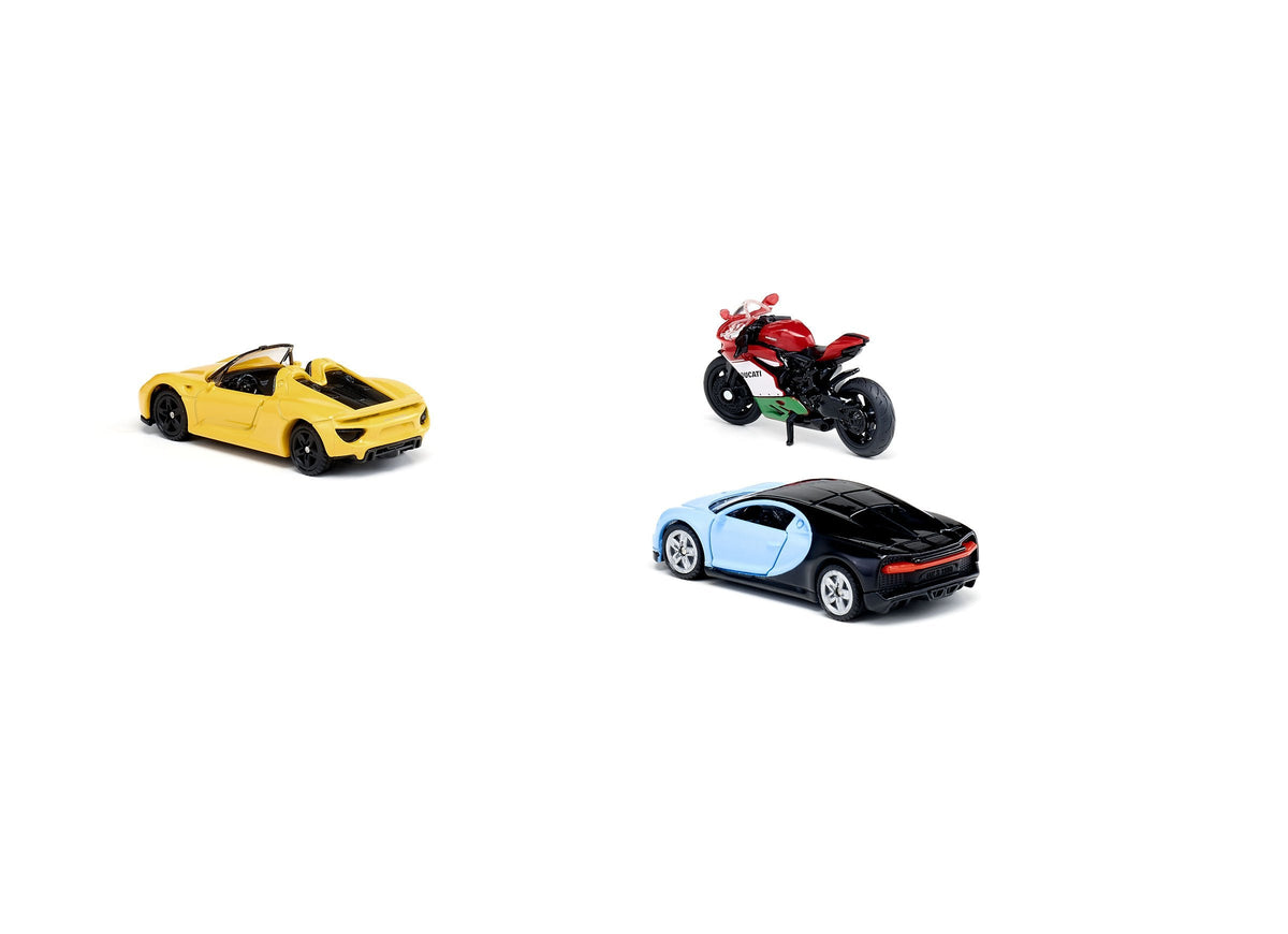 Siku 3pc Sports Car & Motorbike Set-SKU6313-Animal Kingdoms Toy Store