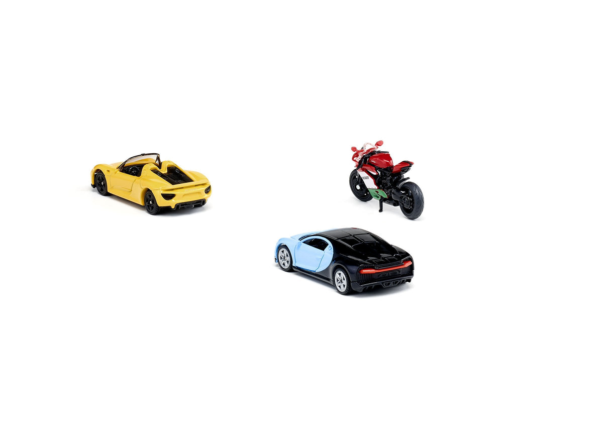 Siku 3pc Sports Car & Motorbike Set-SKU6313-Animal Kingdoms Toy Store