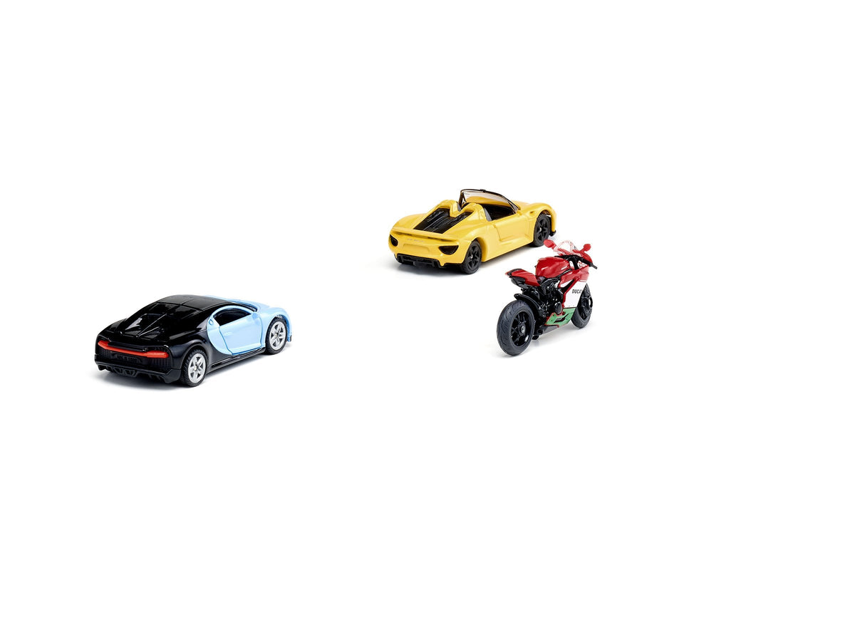 Siku 3pc Sports Car & Motorbike Set-SKU6313-Animal Kingdoms Toy Store