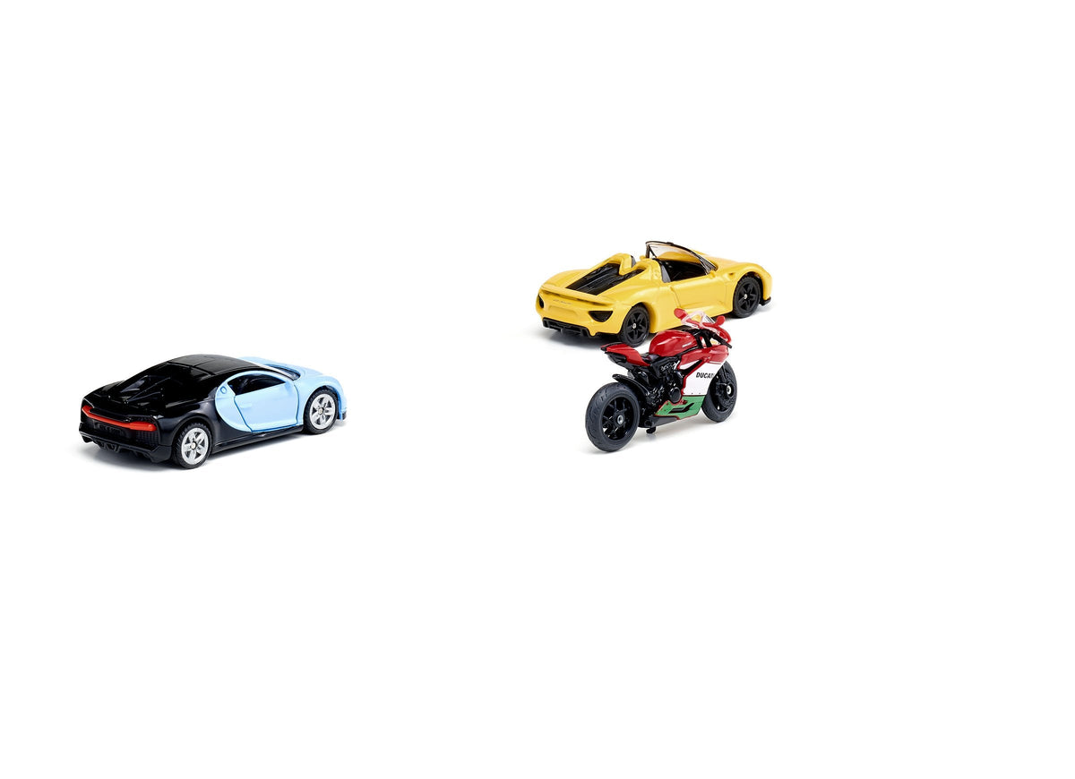 Siku 3pc Sports Car & Motorbike Set-SKU6313-Animal Kingdoms Toy Store