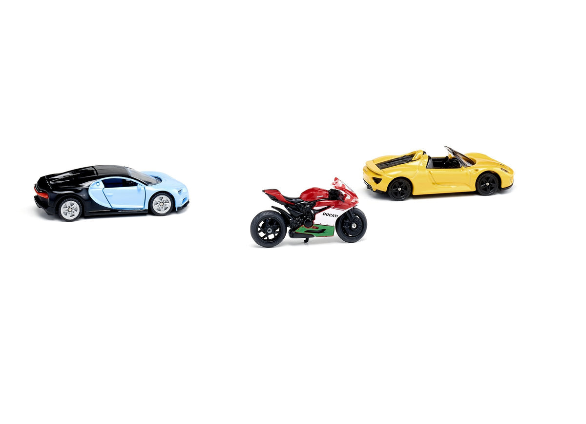 Siku 3pc Sports Car & Motorbike Set-SKU6313-Animal Kingdoms Toy Store